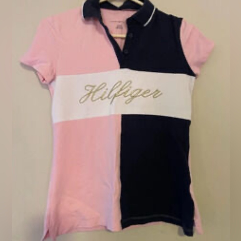 Pink and blue Tommy Hilfiger polo